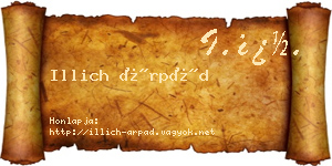 Illich Árpád névjegykártya